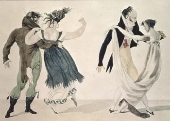 Good Form, No. 1: The Waltz, Satirical Cartoon, c.1820